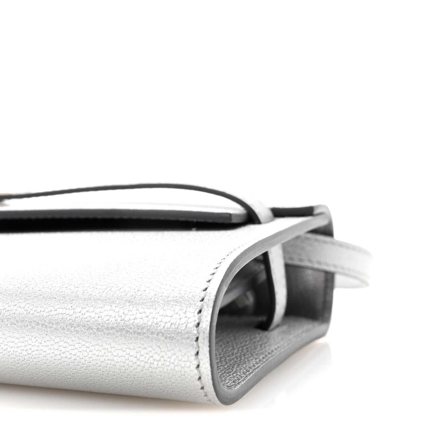 Hermes Metallic Chevre Chamkilight Kelly Wallet To Go Argent 9 of 10