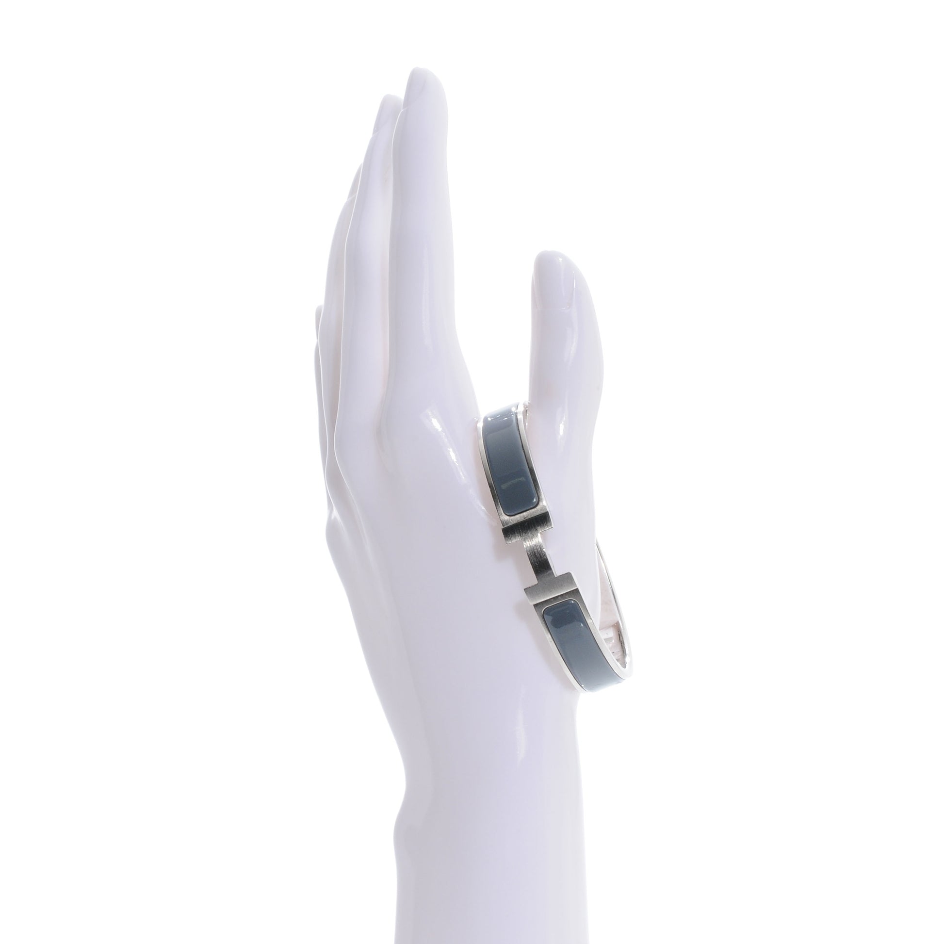 Hermes Enamel Narrow Clic Clac HH Bracelet GM Ardoise 2 of 7