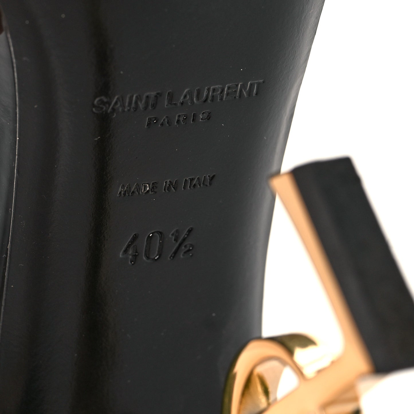 Patent Calfskin Opyum 110 Sandals 40.5 Black Gold