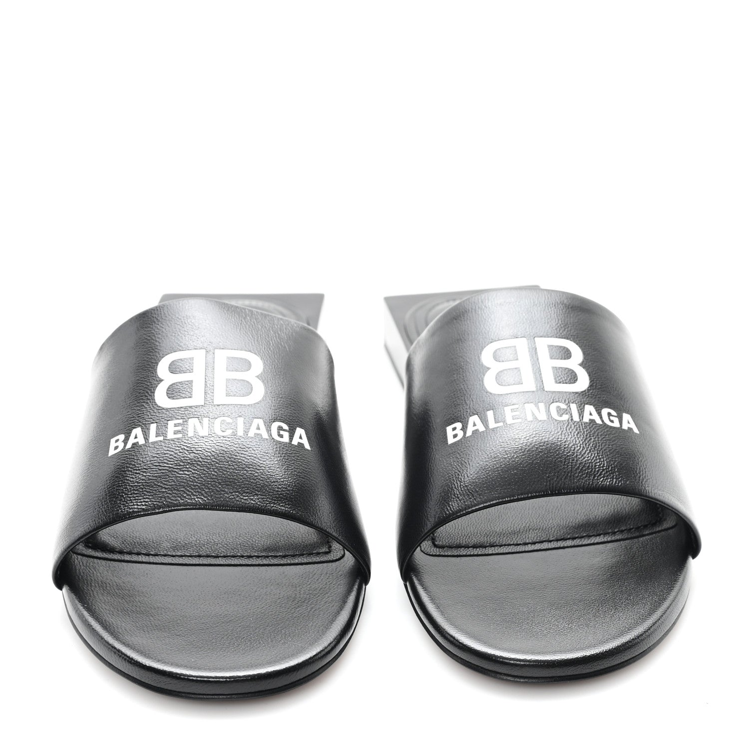 Balenciaga Nappa Soft Box Flat Sandals 36 Black White 3 of 10