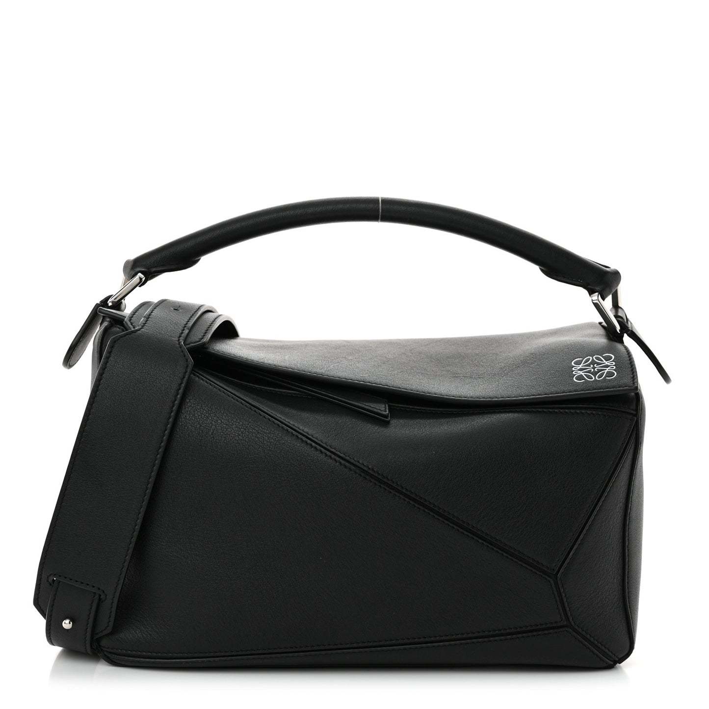 Calfskin Medium Puzzle Bag Black