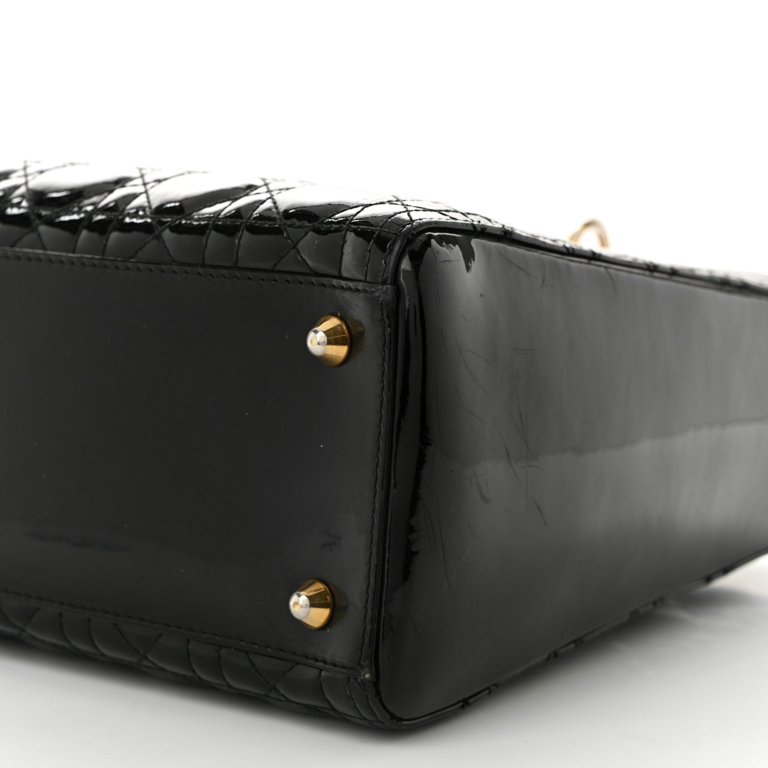 Christian Dior Patent Cannage Large Lady Dior Black 10 of 11