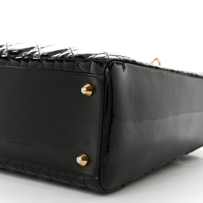 Christian Dior Patent Cannage Large Lady Dior Black 10 of 11