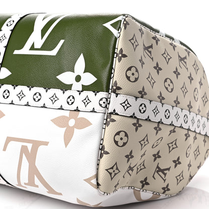 Louis Vuitton Monogram Giant Keepall Bandouliere 50 Kaki Beige 8 of 9