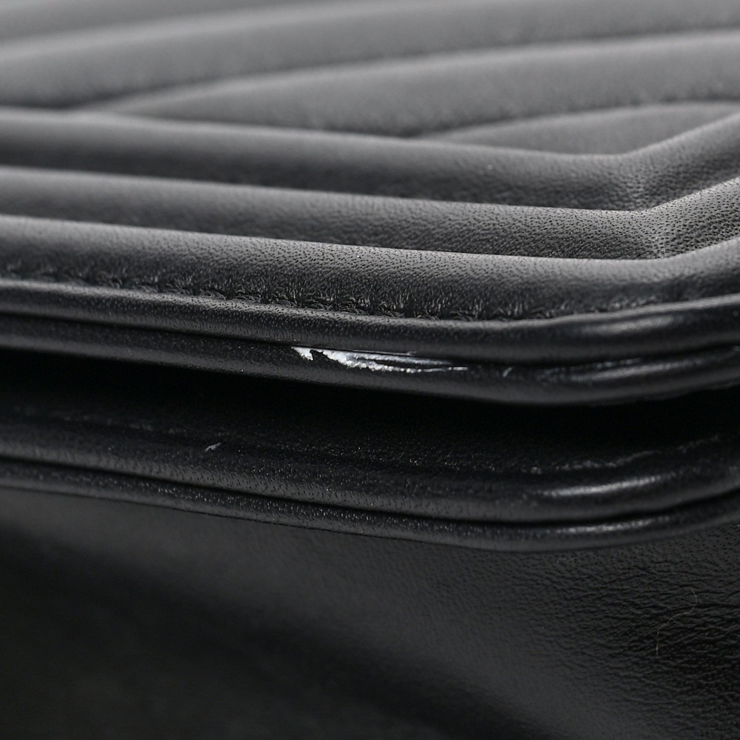 Chanel Calfskin Chevron Quilted Medium Boy Flap Black 8 of 8