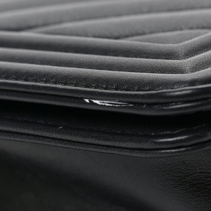 Chanel Calfskin Chevron Quilted Medium Boy Flap Black 8 of 8