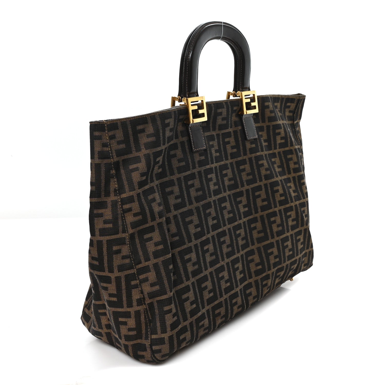 Fendi Zucca Top Handle Tote Tobacco 3 of 9