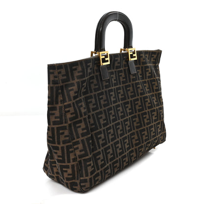 Fendi Zucca Top Handle Tote Tobacco 3 of 9