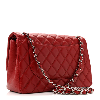 Chanel Caviar Quilted Jumbo Double Flap Dark Red 7 of 40