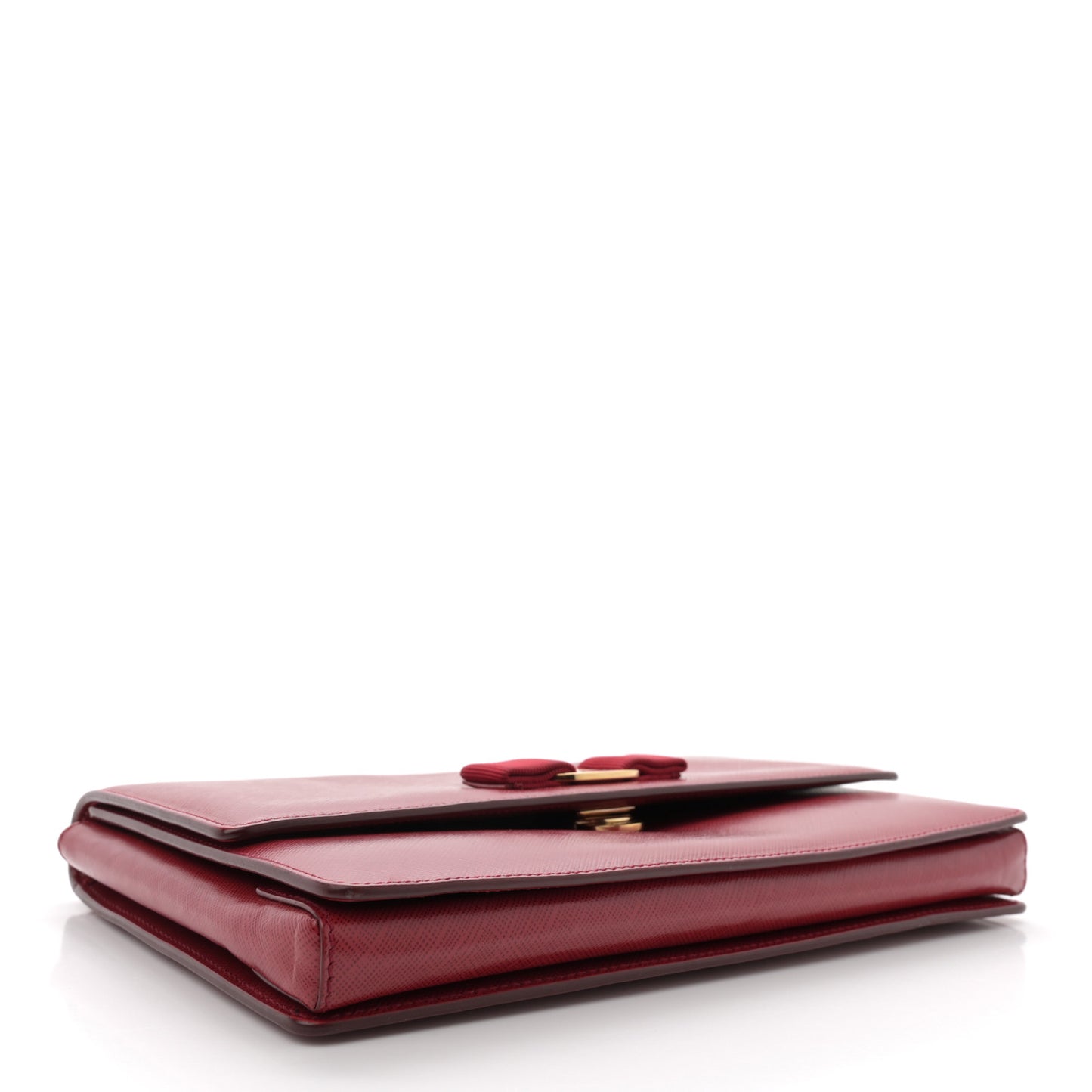 Hammered Calfskin Vara Bow Chain Crossbody Red