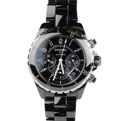 Chanel Stainless Steel Ceramic 41mm J12 Chronograph Automatic Watch Black 1 of 3