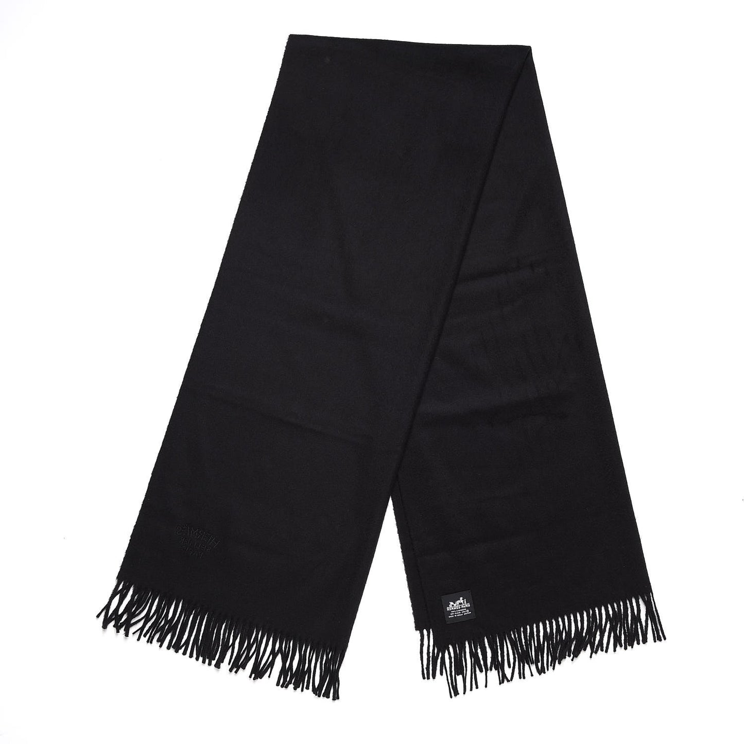 Cashmere Broderie Scarf Black