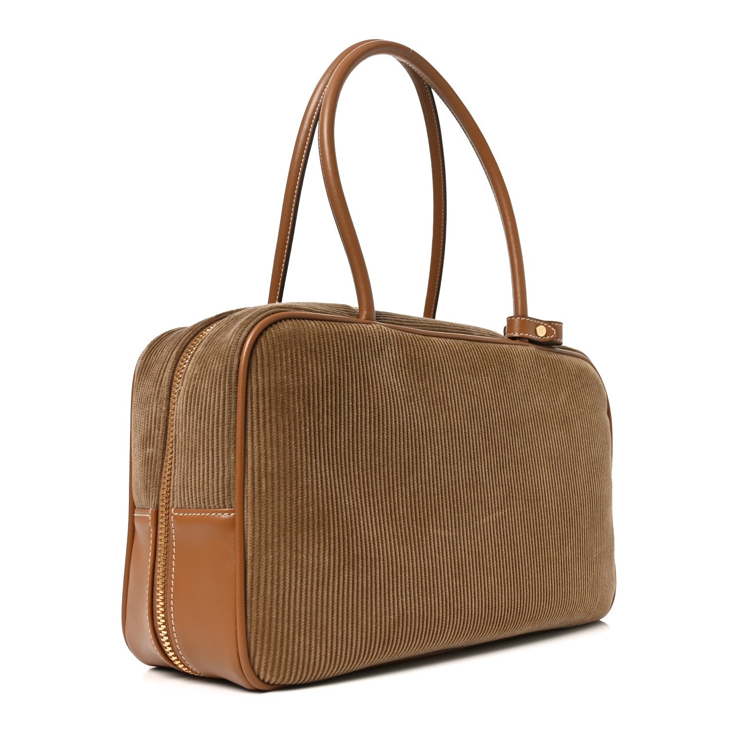 Miu Miu Velluto Righe Large Beau Top Handle Bag Cannella 1845095