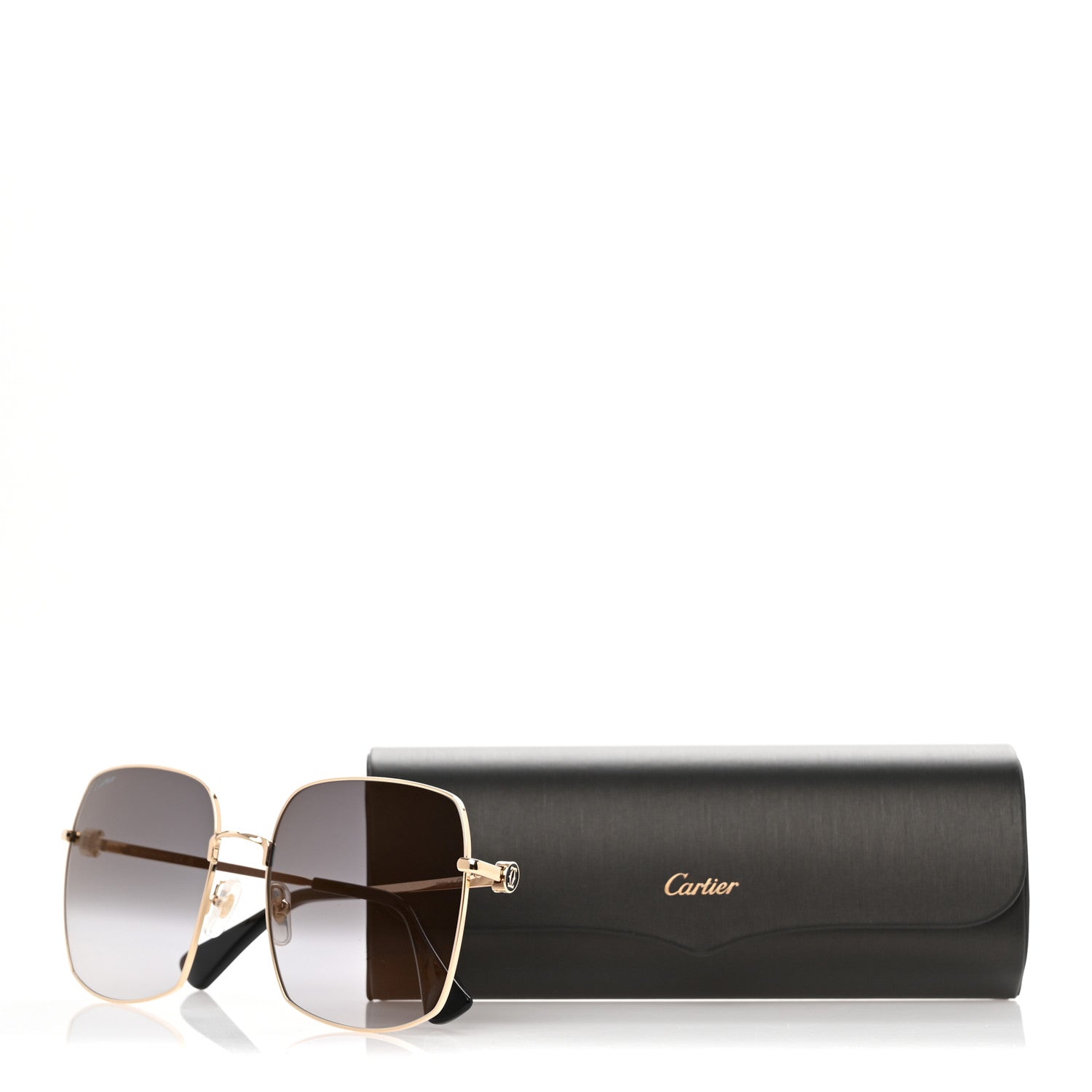 Cartier Metal Double C Squared Sunglasses CT0401S Gold 8 of 8