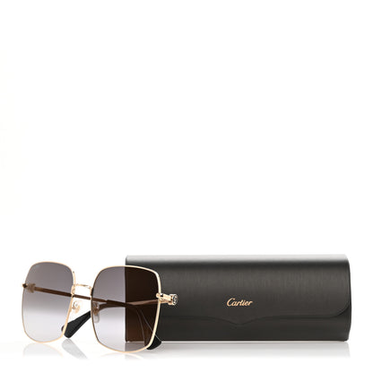 Cartier Metal Double C Squared Sunglasses CT0401S Gold 8 of 8