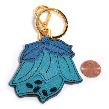 Prada Saffiano Flower Keychain Blue 2 of 6