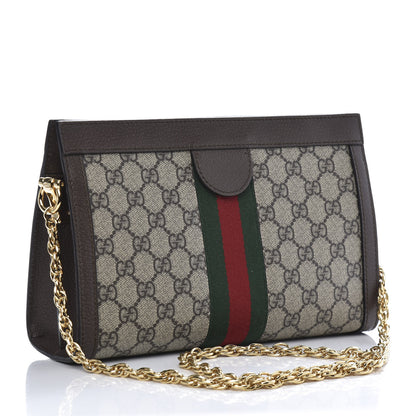 Gucci GG Supreme Monogram Web Small Ophidia Chain Shoulder Bag Brown 3 of 11