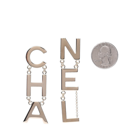 Chanel Metal Cha-Nel Logo Drop Earrings Gold 2 of 5