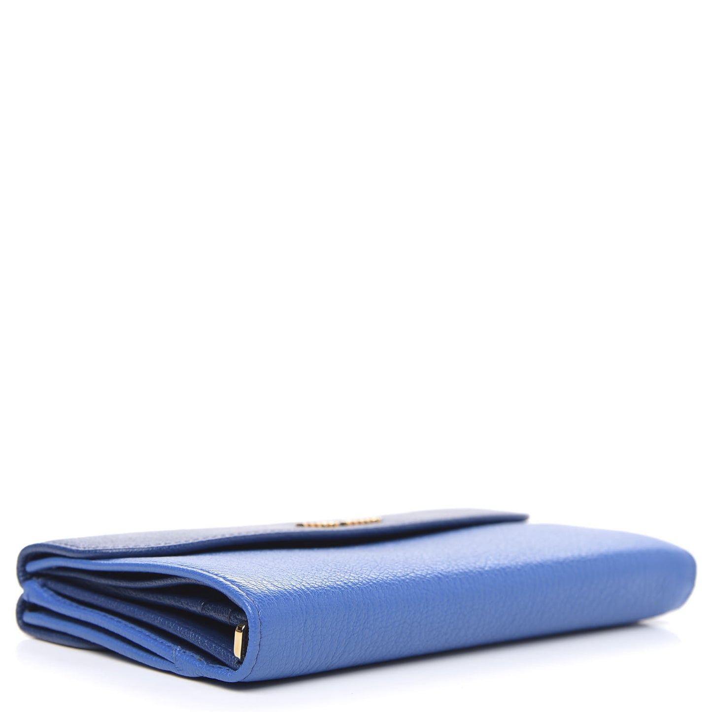 Goatskin Madras Bi-Color Continental Wallet Cobalto Marea