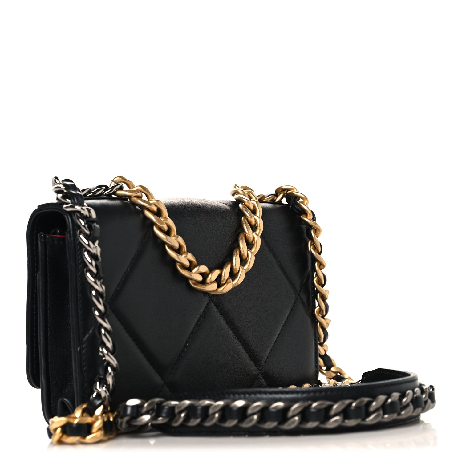 Chanel Lambskin Quilted Chanel 19 Wallet On Chain WOC Black 3 of 13