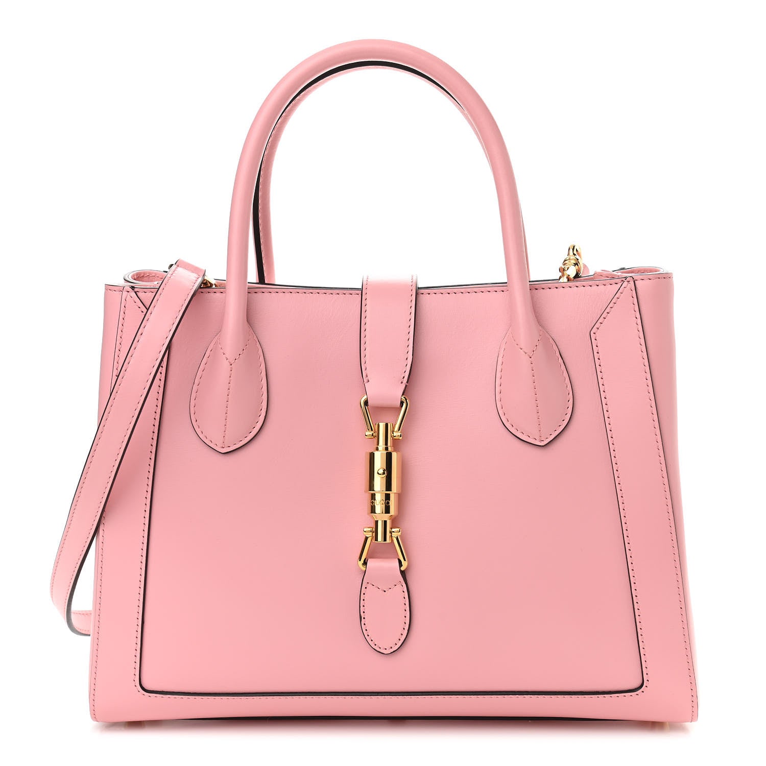 Gucci Boarded Plutone Calfskin Medium Jackie 1961 Tote Wild Rose 1 of 9