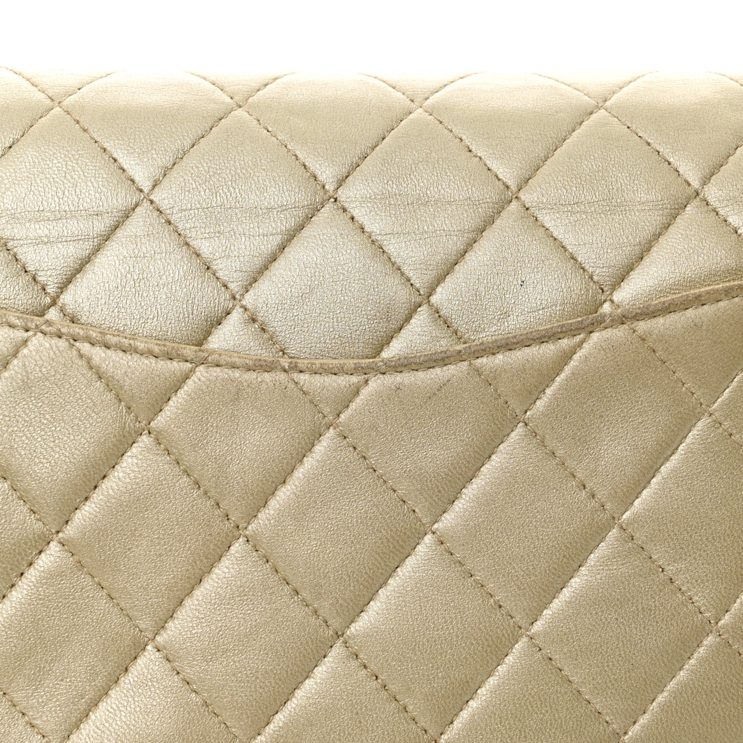 Chanel Metallic Lambskin Quilted Medium Double Flap Gold 23 of 23