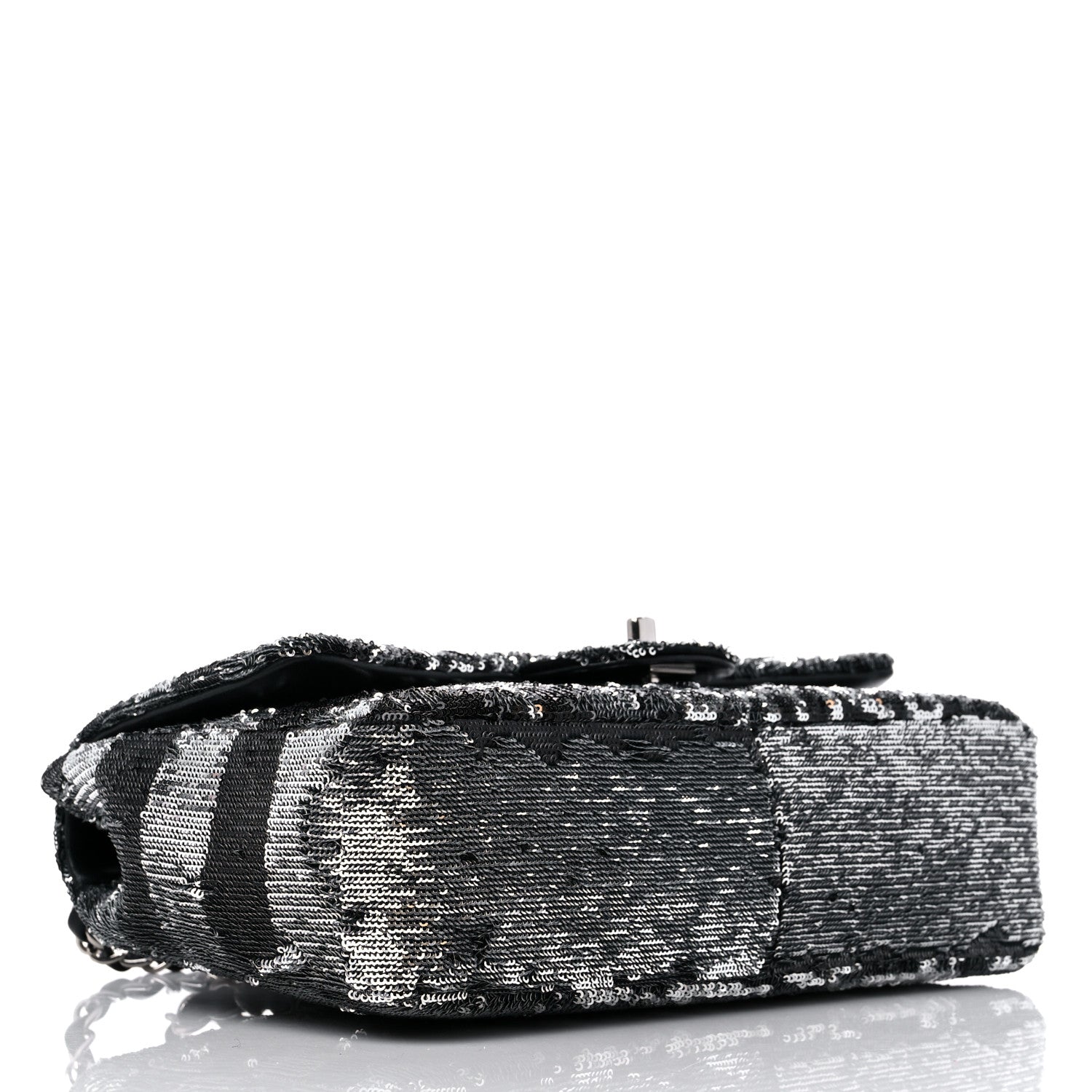 Chanel Sequin La Pausa Medium Single Flap Silver Black 4 of 10