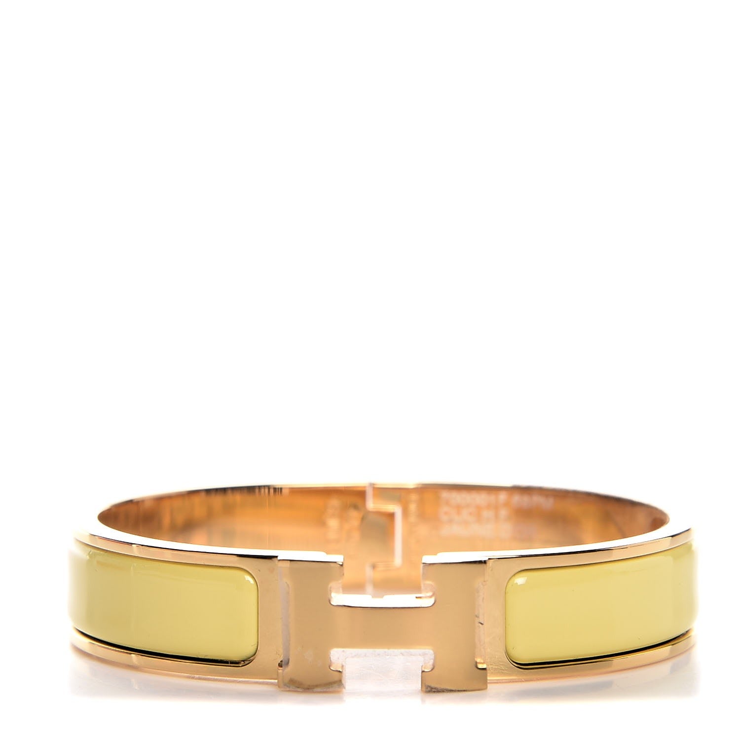 Hermes Enamel Narrow Clic Clac H Bracelet PM Jaune D'Or 1 of 6