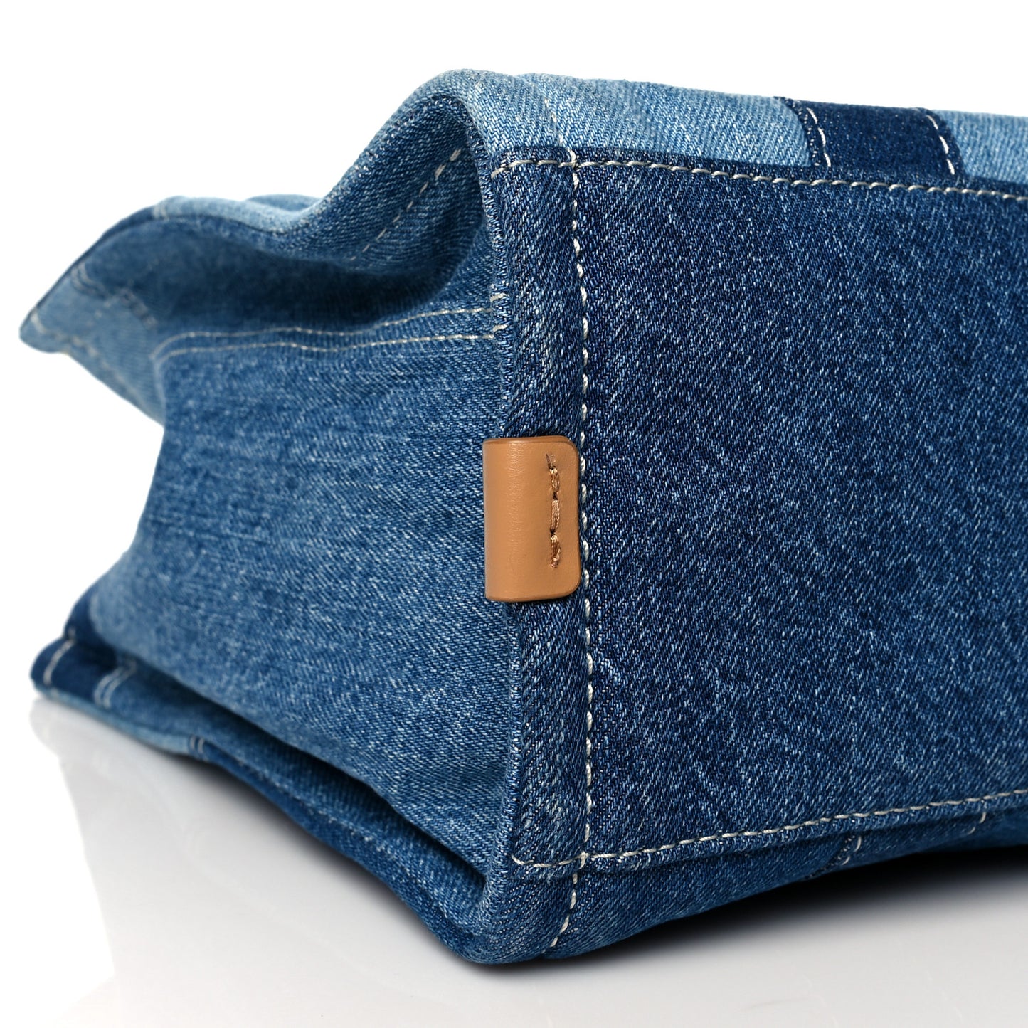 Denim Canvas Small Tote Bag Blue