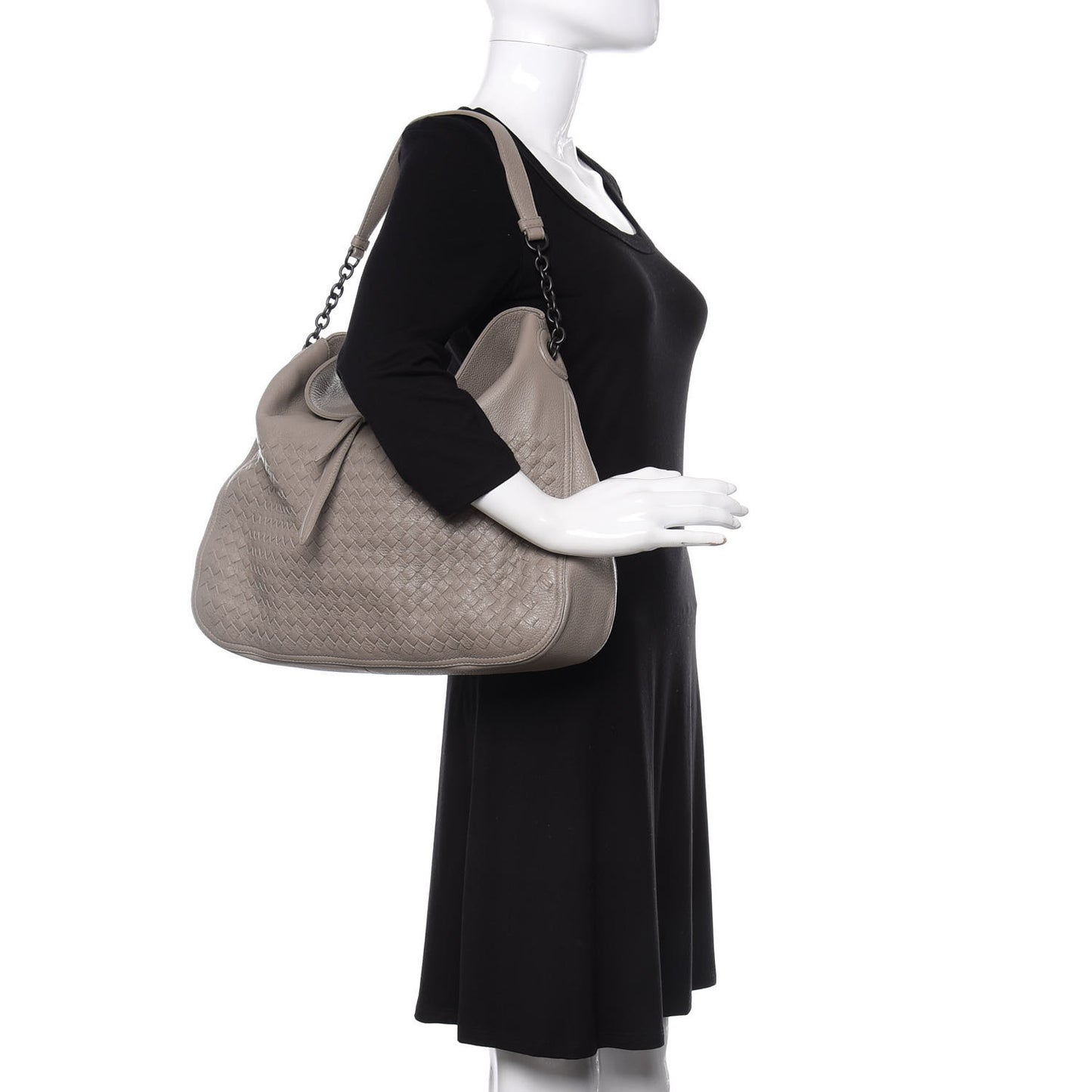 Cervo Intrecciato Flap Top Hobo Almond