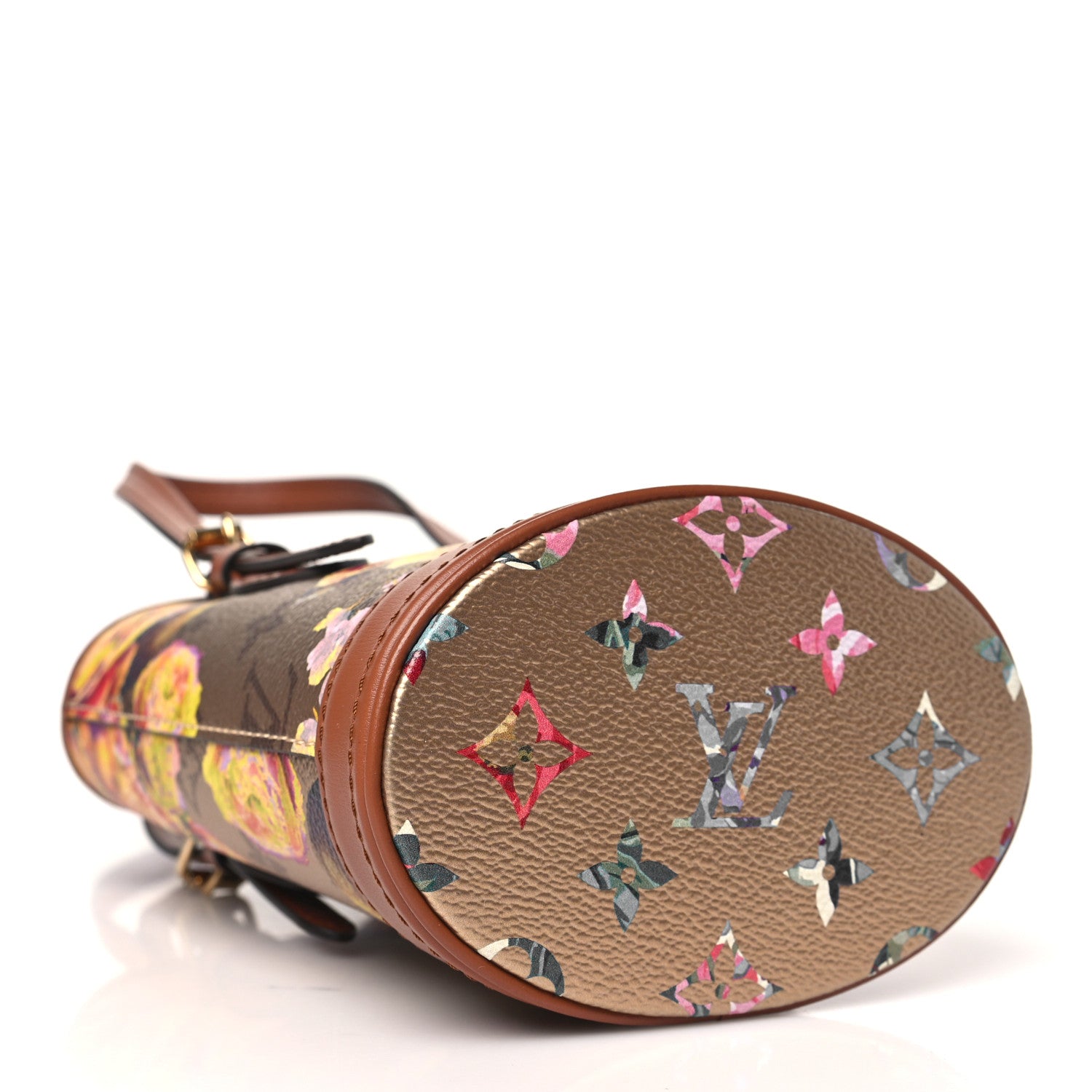 Louis Vuitton Metallic Monogram LV Garden Nano Bucket Bag Gold 4 of 11