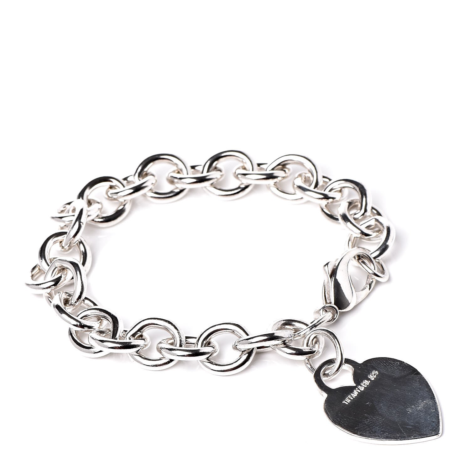 Tiffany Sterling Silver Heart Tag Charm Bracelet 1 of 8