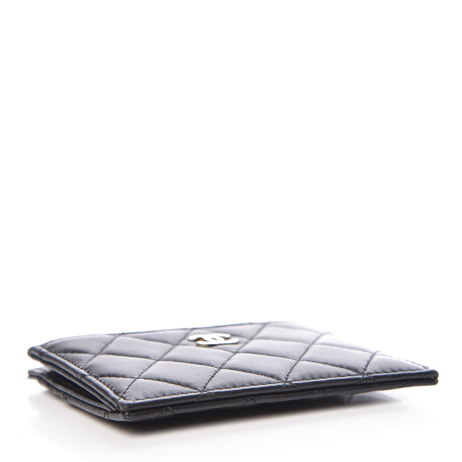 Chanel Lambskin Quilted Zip Card Holder Black 4 of 8