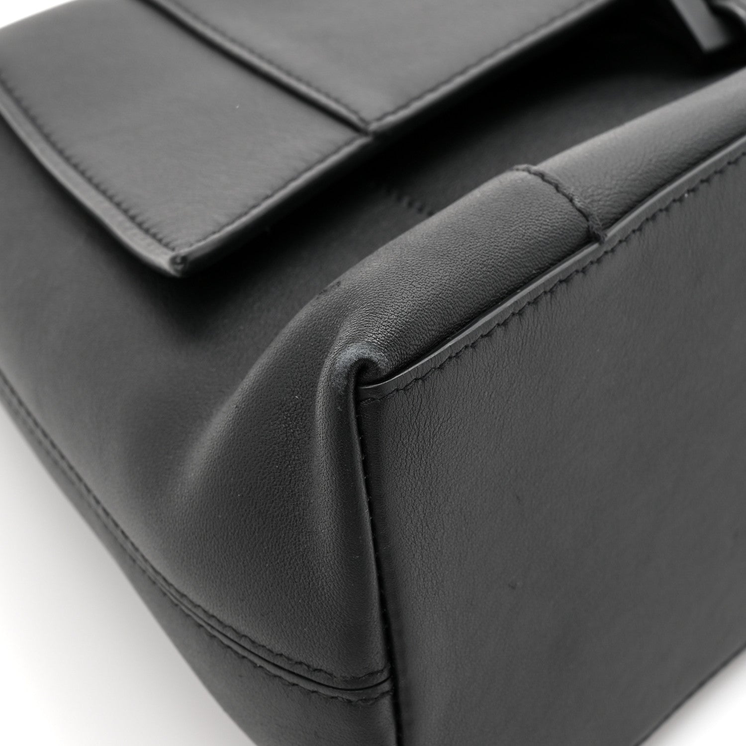 Balenciaga Semi Shiny Smooth Calfskin Monochrome Small Downtown Shoulder Bag Black 10 of 15