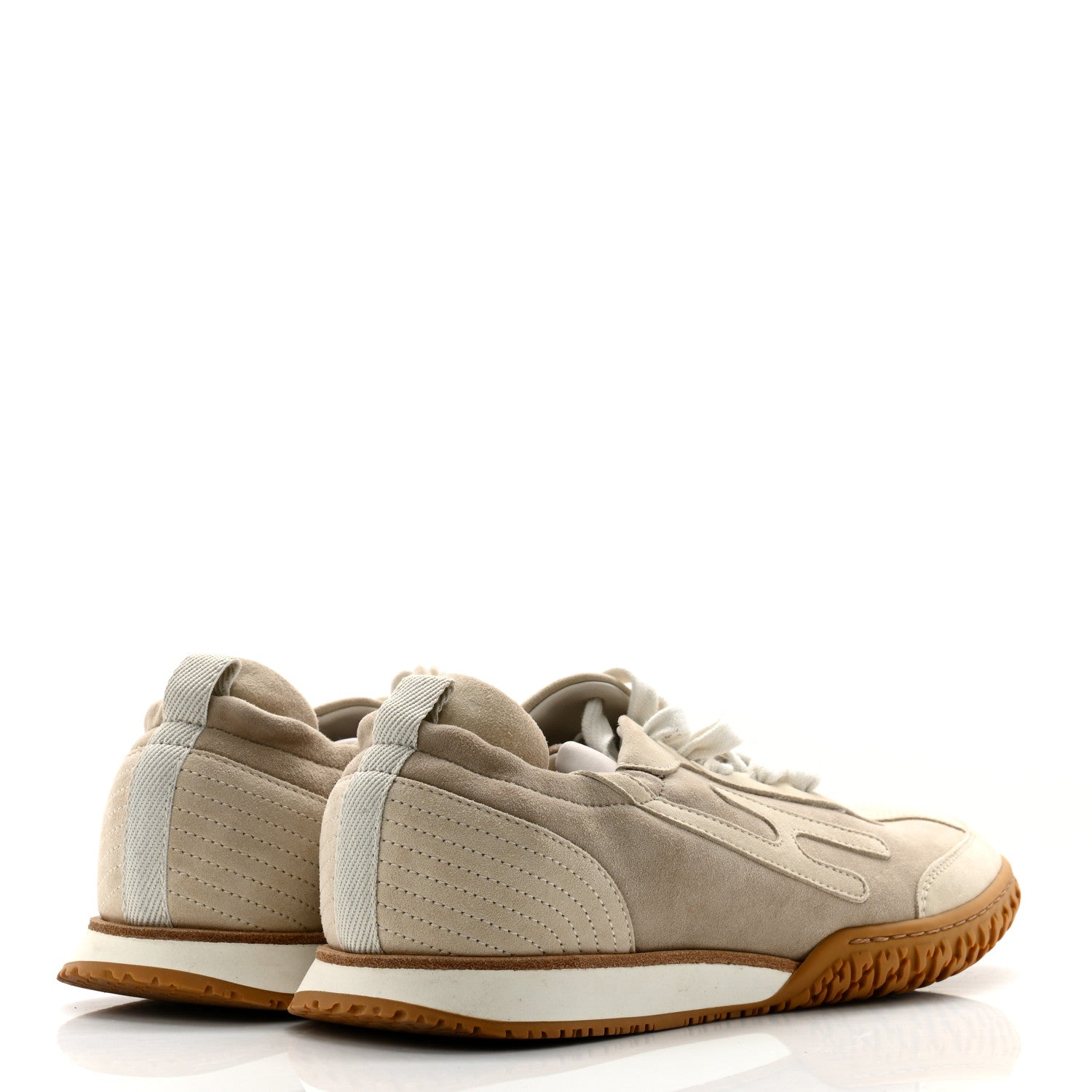 Hermes Suede Goatskin Jet Sneakers 37 Beige Esquisse Glaise