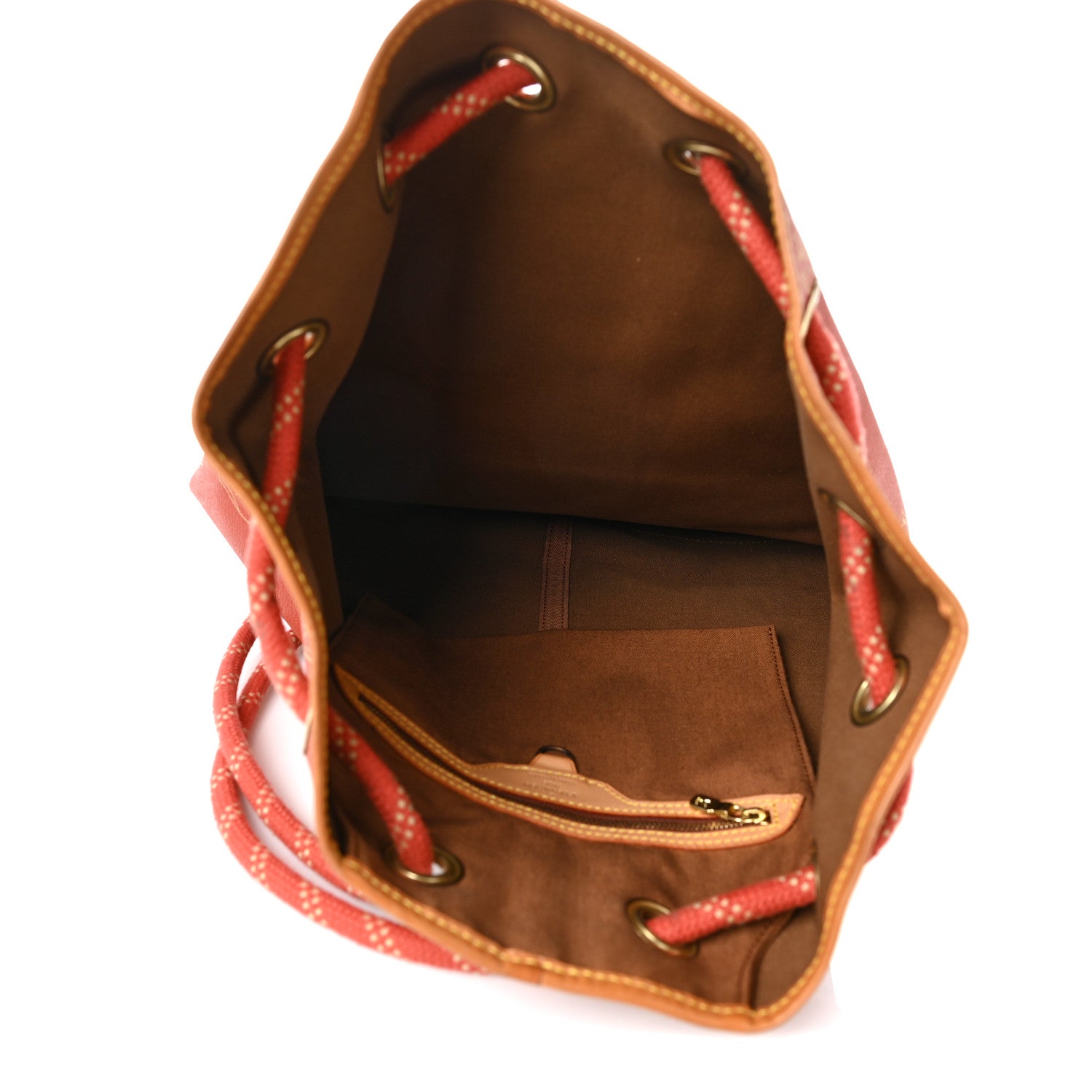 Louis Vuitton Canvas Americas Cup 1995 Saint Tropez Drawstring Bag Red 6 of 12