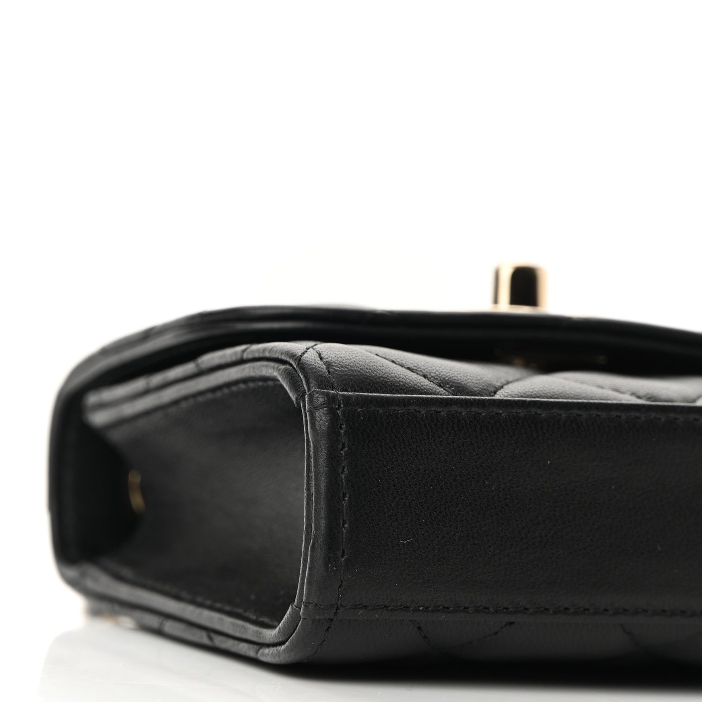 Lambskin Quilted Mini Trendy CC Clutch With Chain Black