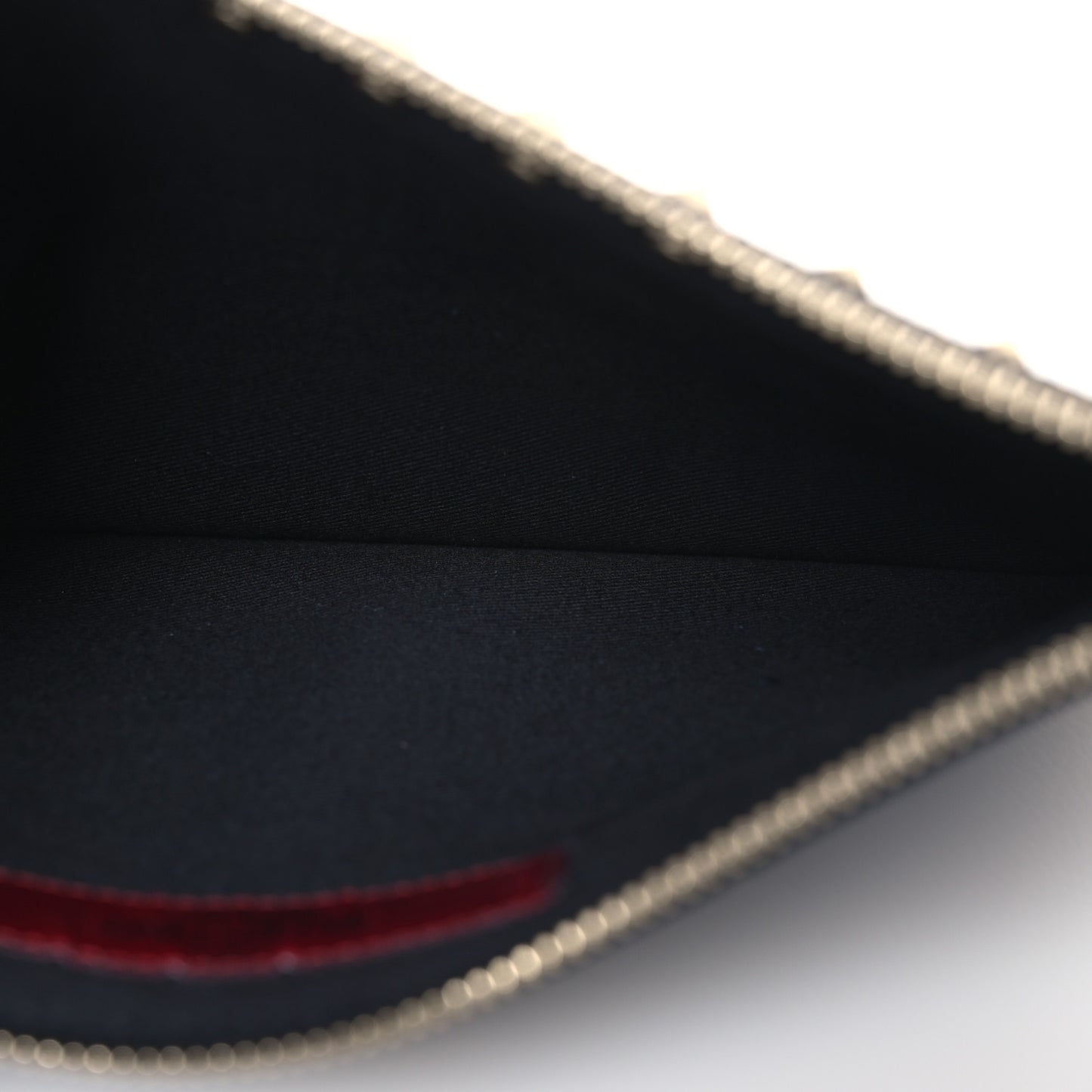 Grained Calfskin Medium Rockstud Zip Pouch Deep Denim