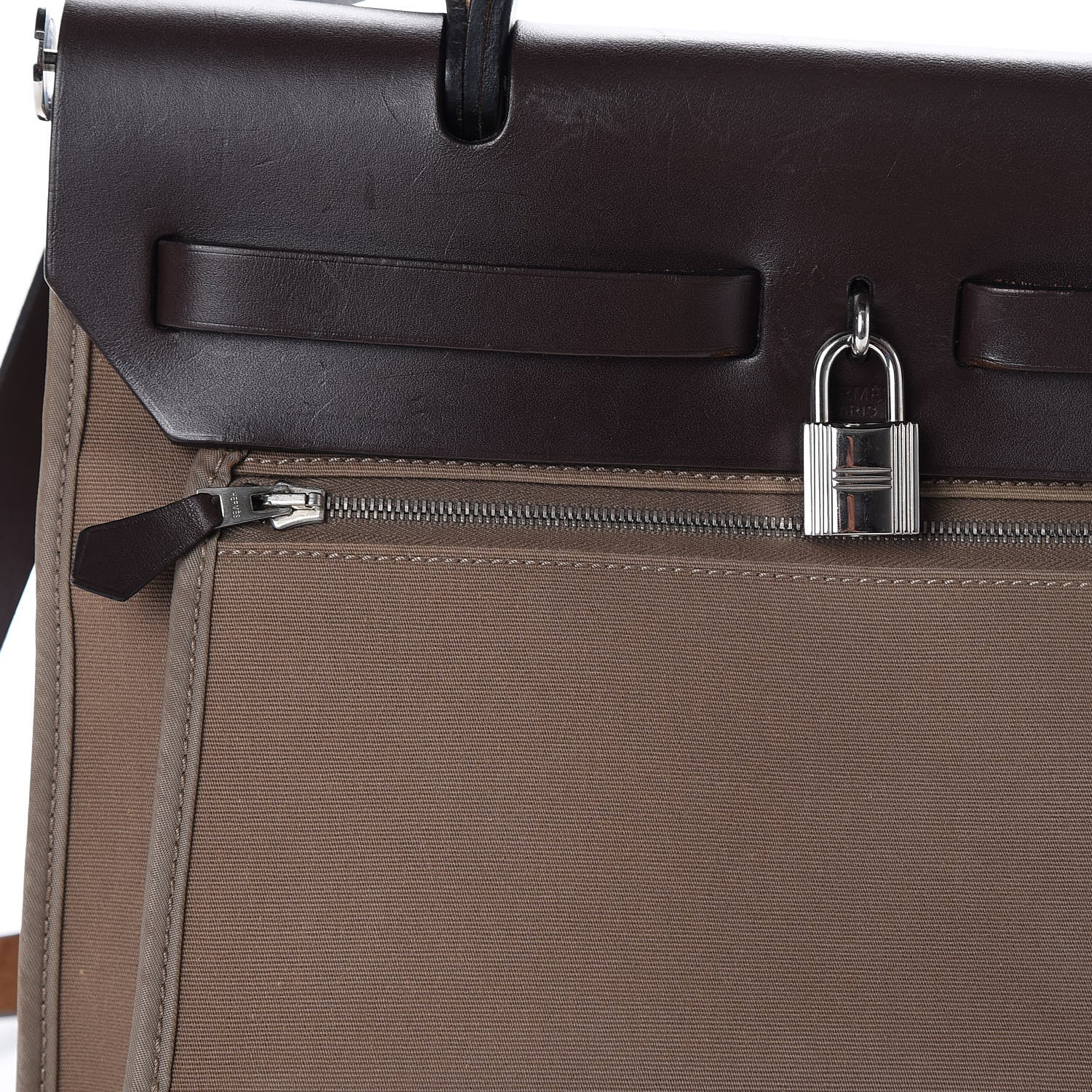 Hermes Vache Hunter Toile Herbag Zip 31 PM Etoupe Ebene 9 of 9