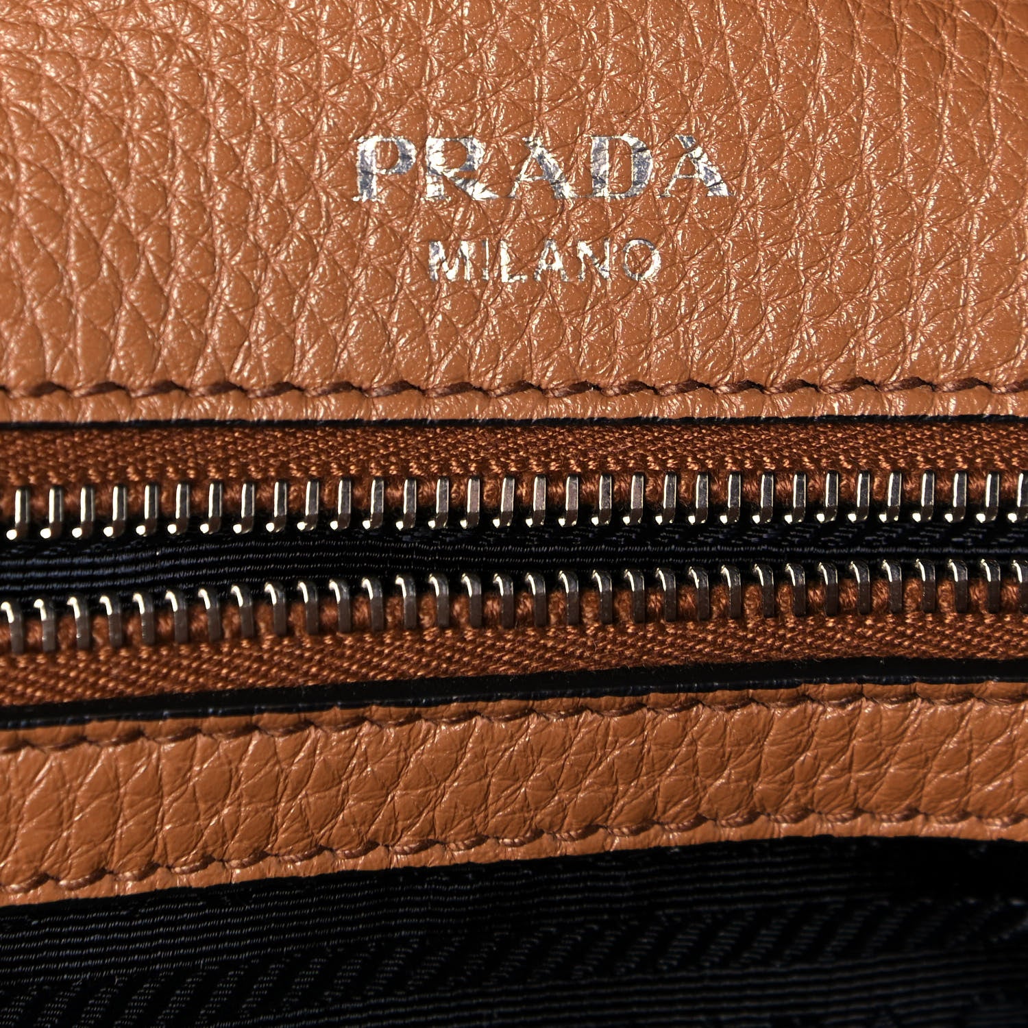 Prada Vitello Daino Dome Satchel Cuoio 6 of 14