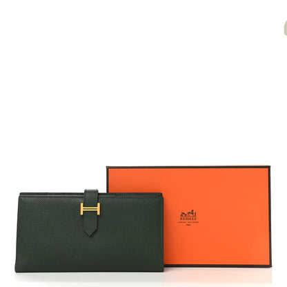 Hermes Epsom Bearn Gusset Wallet Vert Anglais 8 of 8