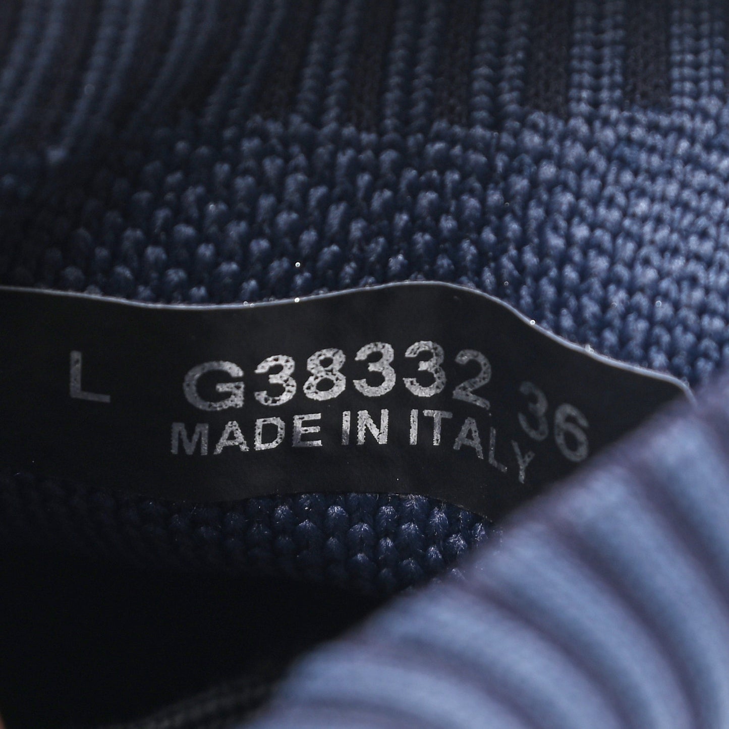 Fabric Logo Sneakers 36 Navy Black
