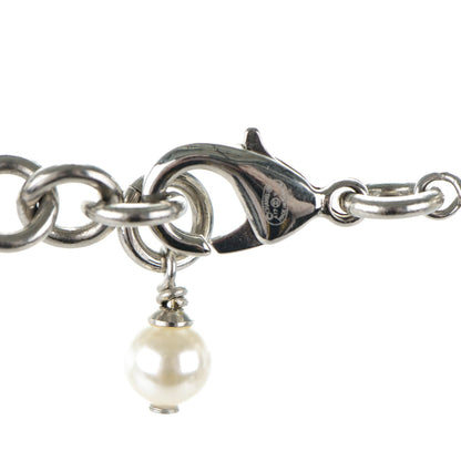 Chanel Crystal Pearl CC Long Necklace Silver 4 of 4