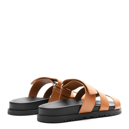 Hermes Calfskin Womens Chypre Sandals 36.5 Natural 5 of 10