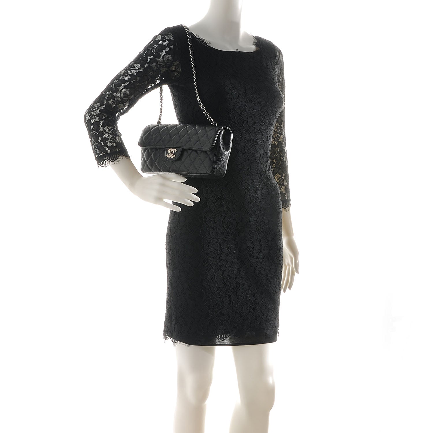 Chanel Caviar East West Flap Black 2 of 6
