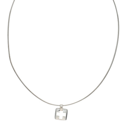 Tiffany Sterling Silver Cross Cutout Pendant Necklace 1 of 4