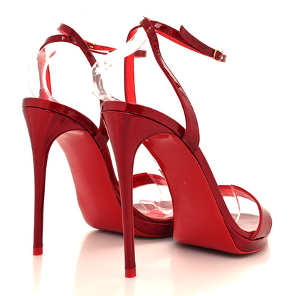 Christian Louboutin Metallic Patent Psychic Emilie 100 Slingback Sandals 37.5 Loubi 4 of 8