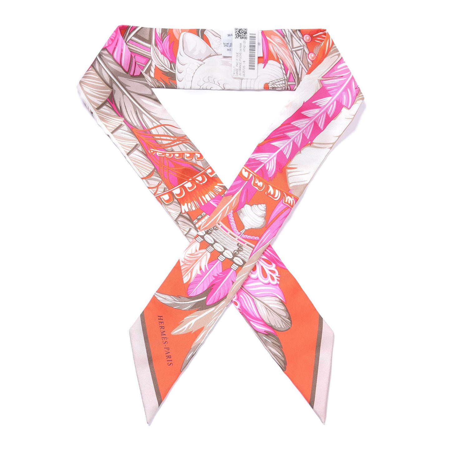 Silk La Danse Pacifique Twilly Orange Fuchsia Kaki