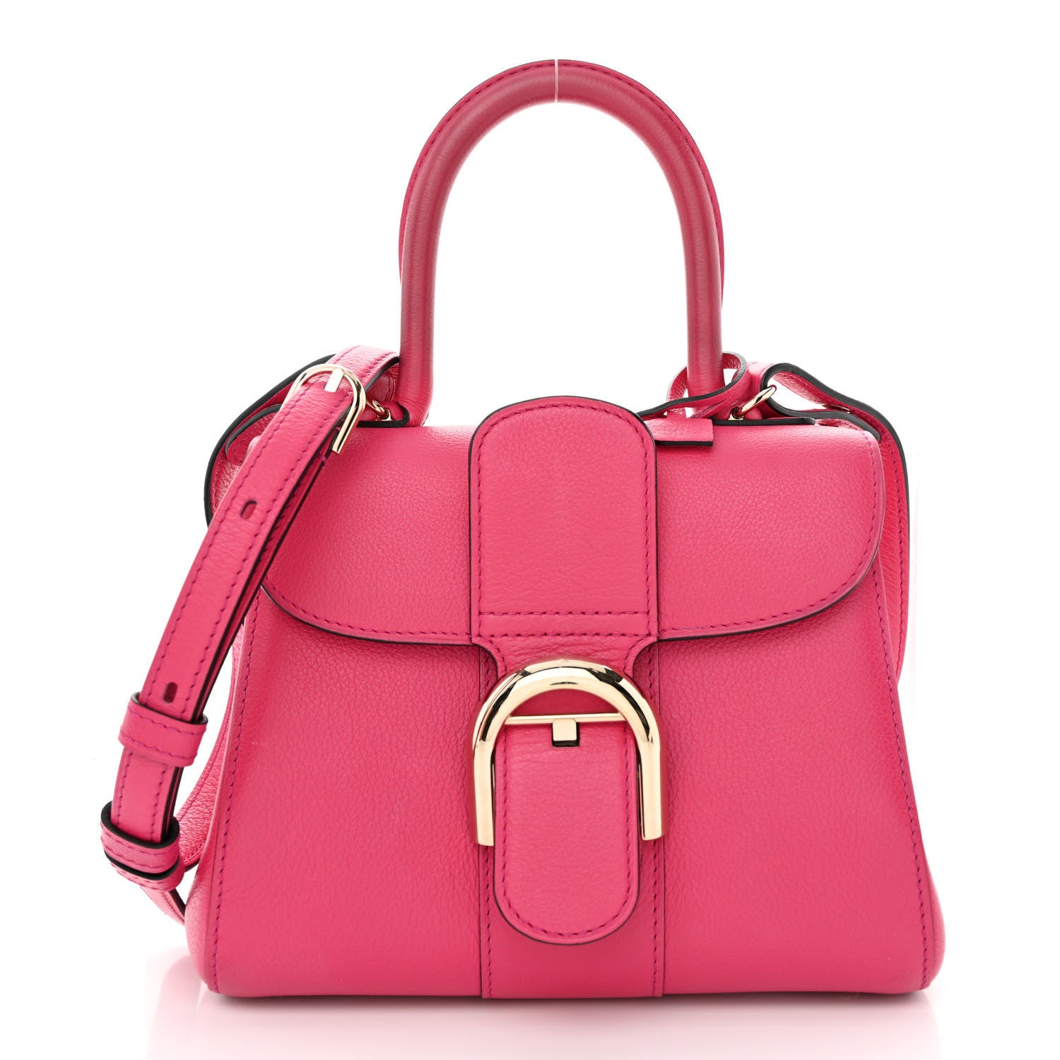 Delvaux Grained Calfskin Mini Brillant Satchel Rose Indien 3 of 12