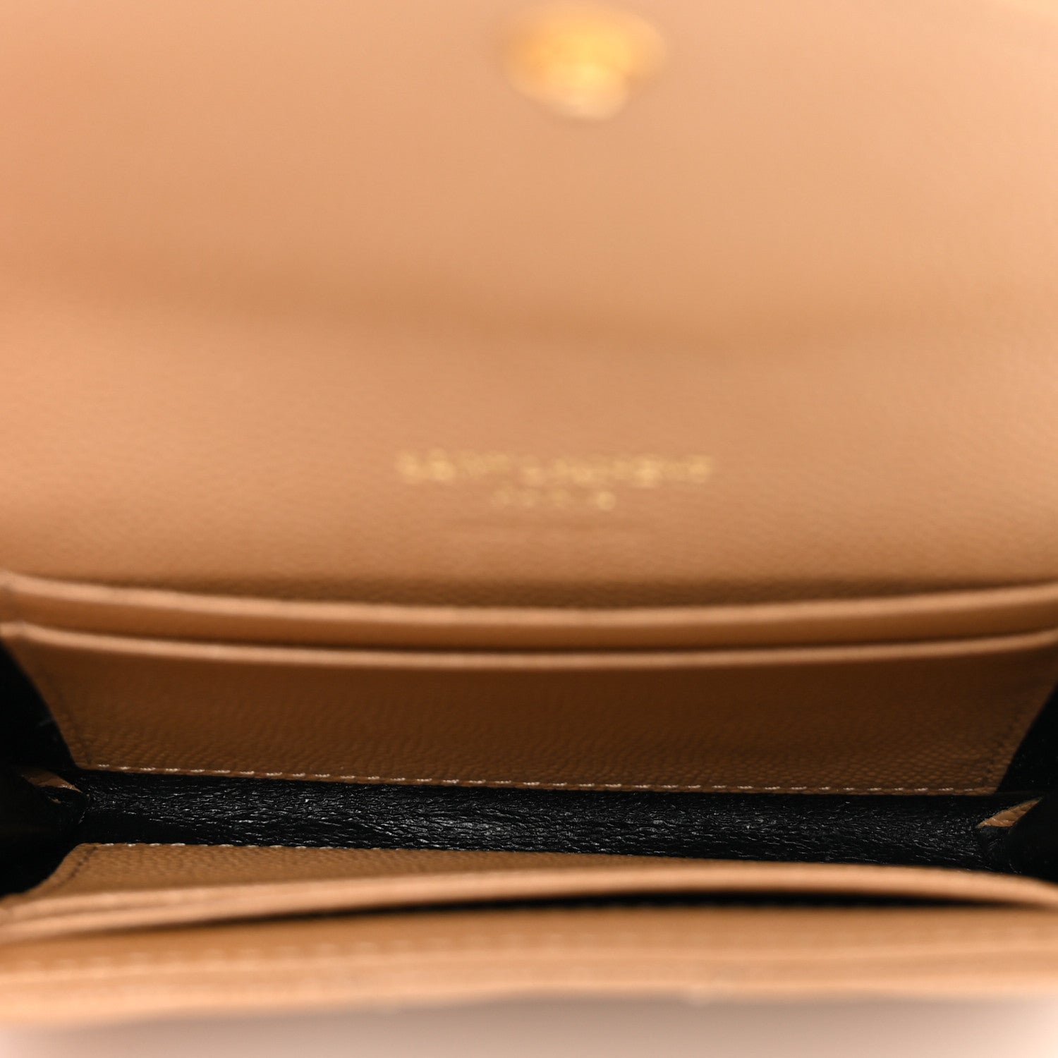 Saint Laurent Grain De Poudre Matelasse Chevron Small Monogram Envelope Wallet Dune 5 of 6